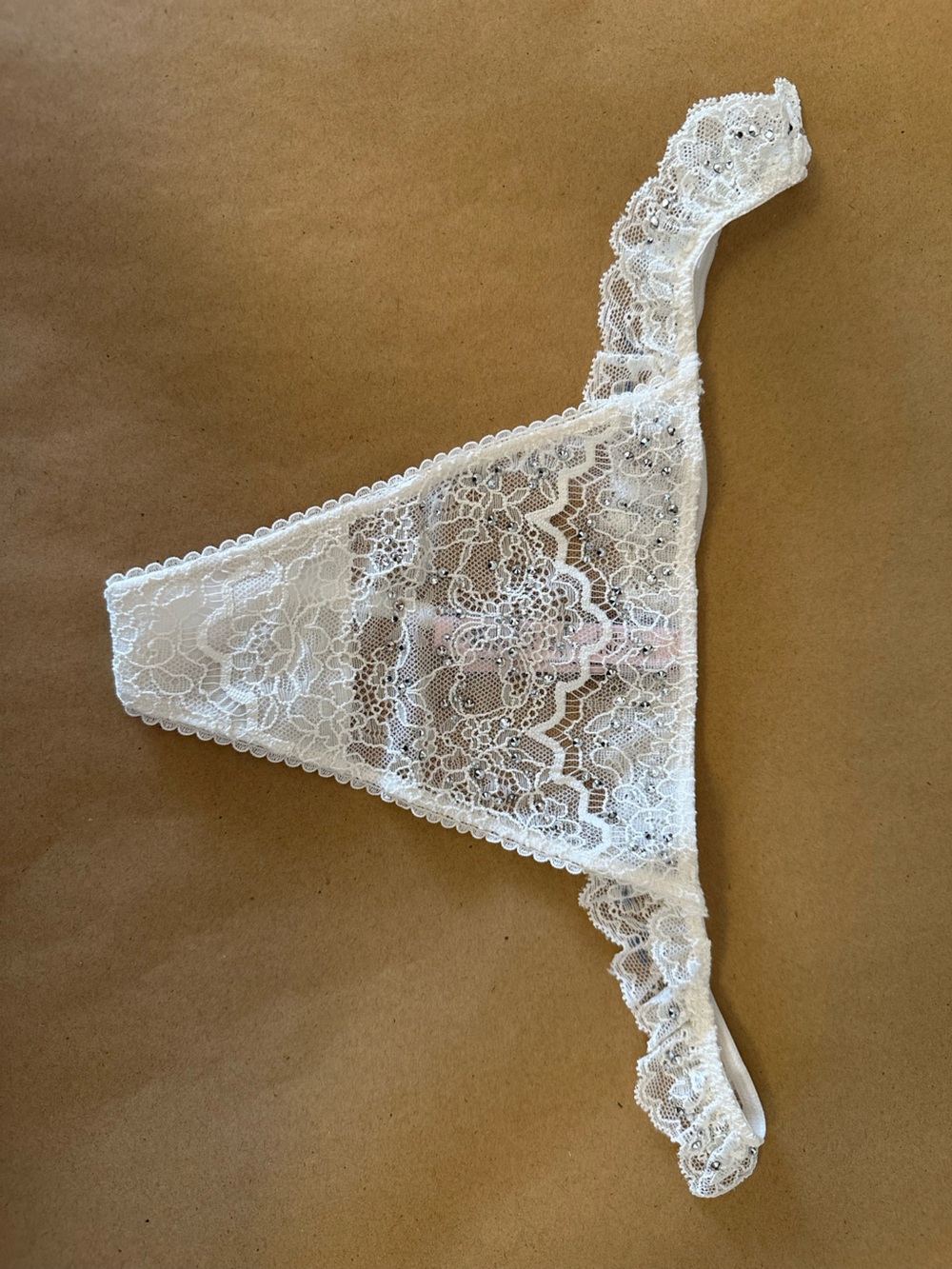 Victoria's Secret White Lace Thong